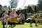 Roztoky, Czech Republic, 11 July ,Girls on merry-go-round