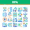 Rpa Robotic Process Automation Icons Set Vector