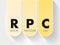 RPC - Remote Procedure Call acronym, technology concept background