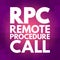 RPC - Remote Procedure Call acronym, technology concept background