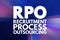 RPO - Recruitment Process Outsourcing acronym, business concept background