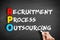 RPO - Recruitment Process Outsourcing acronym, business concept on blackboard