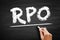 RPO Recruitment Process Outsourcing - when a company transfers all or part of its permanent recruitment to an external provider,