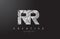 RR R Letter Logo with Zebra Lines Texture Design Vector.