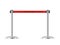 RRetractable belt stanchion. Portable ribbon barrier. Red fencing tape.