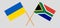 RSA and Ukraine. The South African and Ukrainian flags. Official colors. Correct proportion. Vector