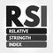 RSI - Relative Strength Index acronym concept