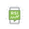 RSI trading indicator icon with a phone