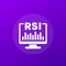 RSI trading indicator icon for web