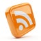 RSS orange symbol 3D. Icon on white background