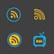 RSS sign icons. RSS feed symbols