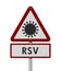 RSV red warning road sign