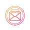 RSVP icon with envelope, vector art