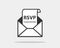 RSVP icon vector. Please respond letter in envelop. Answer on mail concept.