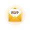 RSVP mail icon. Please respond to mail linear sign. Vector stock illustration.