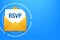 RSVP mail icon. Please respond to mail linear sign. Vector stock illustration.