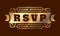 RSVP please respond gold design for your greeting card