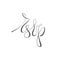 RSVP vector lettering text on white background.