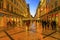 Rua Augusta Evening Walking Shopping Street Baixa Lisbon Portugal