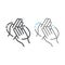 Rub hands palm to palm line and color line icon, wash and hygiene, sanitary sign, vector graphics, a linear pattern on a