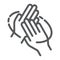Rub hands palm to palm line icon, wash and hygiene, sanitary sign, vector graphics, a linear pattern on a white