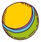 Rubber ball icon. Color sketch of child game toy