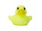 Rubber bath duck isolated on white.