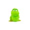 rubber bathing toy for kids - green dinosaur isolated on white