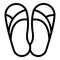 Rubber beach sandals icon, outline style