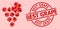 Rubber Best Grape Stamp Seal and Red Love Grape Bunch Collage