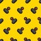 Rubber black duck pattern seamless. Children`s toy background. Baby fabric ornament