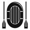 Rubber boat paddle icon, simple style