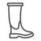 Rubber boot line icon, footwear and protection, galoshes sign, vector graphics, a linear pattern on a white background.