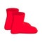 Rubber boots, cartoon simple red gumboots isolated on white back