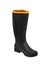 Rubber boots isolate on a white background. Shoes for bad weather or gardening. Shoes of a farmer, hunter or gardener.
