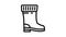 rubber boots line icon animation