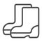 Rubber boots line icon, farm garden concept, Rain boots sign on white background, Waterproof shoes icon in outline style