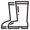 Rubber boots line icon. Water protection equipment