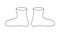 Rubber boots outline, cartoon simple gumboots isolated on white