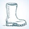 Rubber boots. Vector drawing