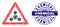 Rubber Chemical Stamp Seal and Geometric Chemical Warning Mosaic