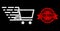 Rubber Cyber Monday Stamp and Bright Web Network Shopping Cart with Light Spots