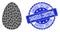 Rubber Dangerous Conditions Round Watermark and Recursion Egg Icon Mosaic