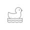 Rubber duck icon. Element of swimming poll thin line icon