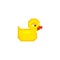 Rubber duck pixel art isolated. 8 bit toy. pixelated Vector illustration