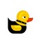 Rubber duck punk. Duck toy punker. yellow punky