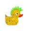 Rubber duck punk. Duck toy punker. yellow punky