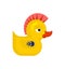 Rubber duck punk. Duck toy punker. yellow punky