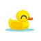 Rubber Duck Toy. Minimalistic duck cartoon Icon. Vector illustration.