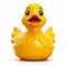 Rubber duck toy on white background. Cute rubber duck on white background, generative